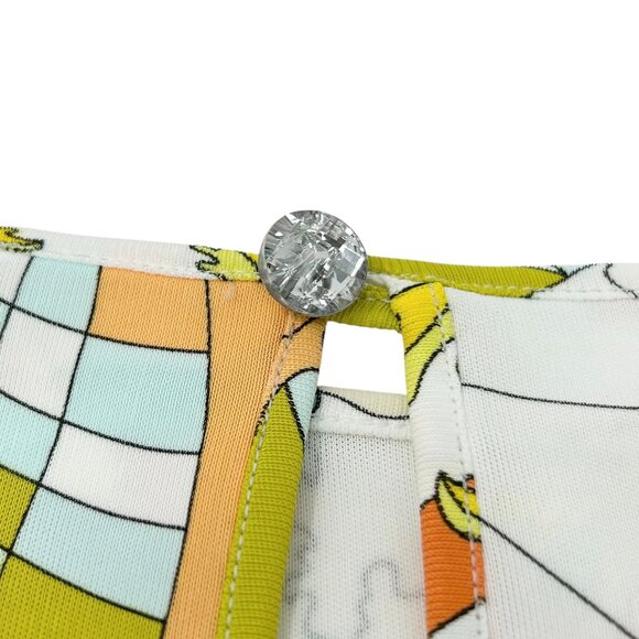 EMILIO PUCCI Logo Poncho Top #38 Button Multicolor Rayon Short Sleeve [105815] - Picture 7 of 10